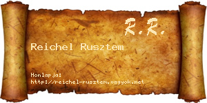 Reichel Rusztem névjegykártya